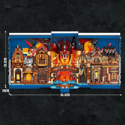 Reobrix 66035 The Shire Book – 3398 Teile Fantasy Buchstütze mit LED Klemmbausteine