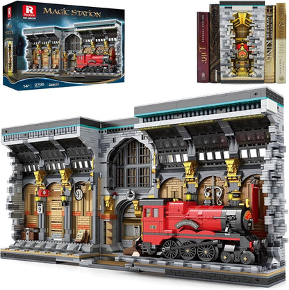 Reobrix 66031 Wizard Train Book – 3060 Teile Fantasy Buchstütze mit LED Klemmbausteine