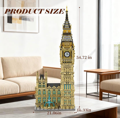 Reobrix 55012 The Clock Tower – 13825 Teile Architektur Klemmbaustein Turm mit LED-Beleuchtung
