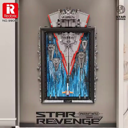 Reobrix 99007 Star Revenge Spacecraft Battle – 5964 Teile 3D Wandbild Klemmbaustein Raumschiff Diorama