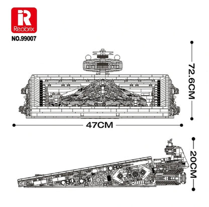 Reobrix 99007 Star Revenge Spacecraft Battle – 5964 Teile 3D Wandbild Klemmbaustein Raumschiff Diorama