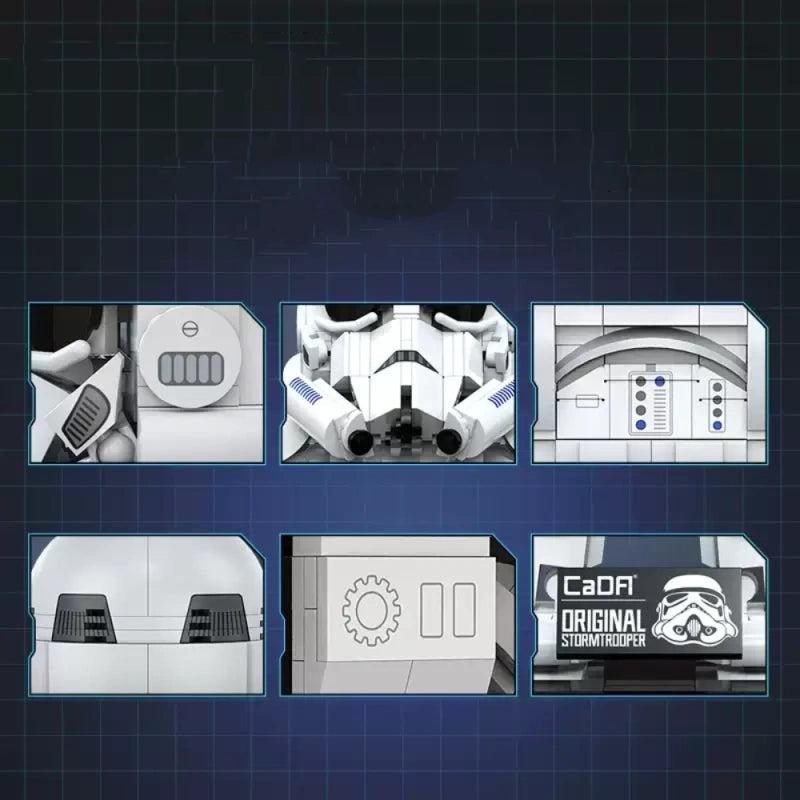 CaDA C59091 Original Stormtrooper – 531 Teile Klemmbaustein Sammlerfigur mit Displayständer