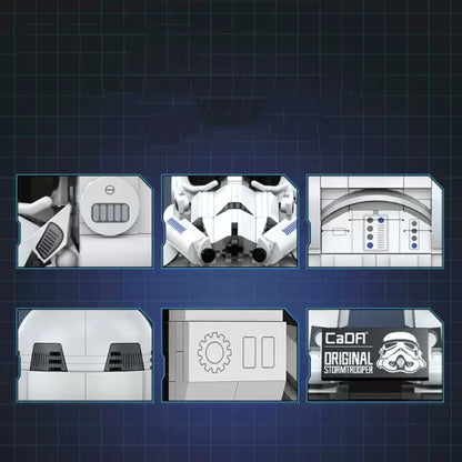CaDA C59091 Original Stormtrooper – 531 Teile Klemmbaustein Sammlerfigur mit Displayständer
