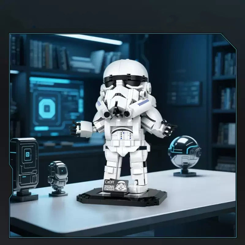 CaDA C59091 Original Stormtrooper – 531 Teile Klemmbaustein Sammlerfigur mit Displayständer