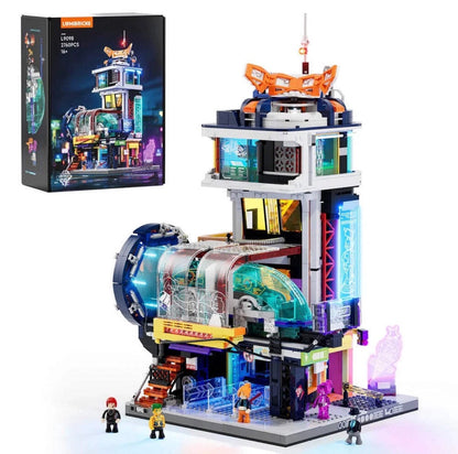 Lumibricks L9098 Floating Train Station – 2760 Teile Cyberpunk Bahnhof mit LED Klemmbausteine