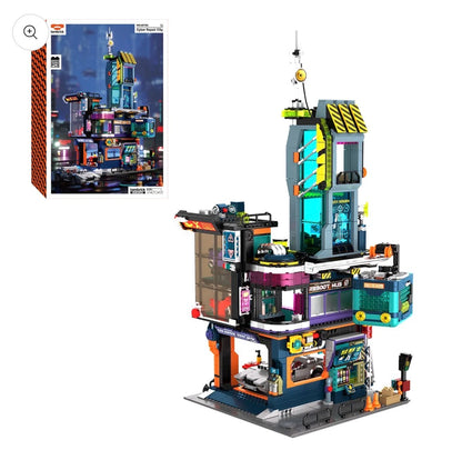 IAMBRICK Cyber Repair City mit 2.098 Teilen und funktionsfähiger Seilbahn