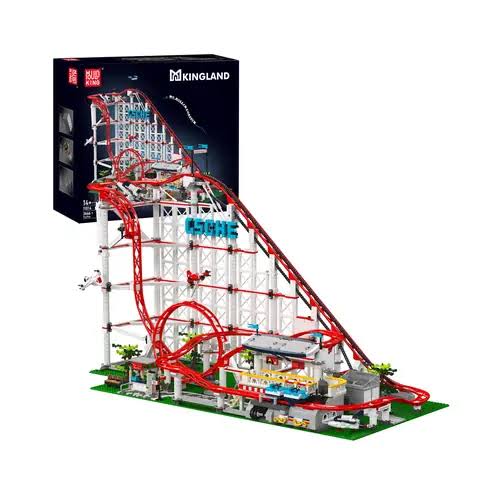Mould King 11014 motorisierte Klemmbaustein-Achterbahn mit 3.646 Teilen, Looping und über 3 Meter Strecke
