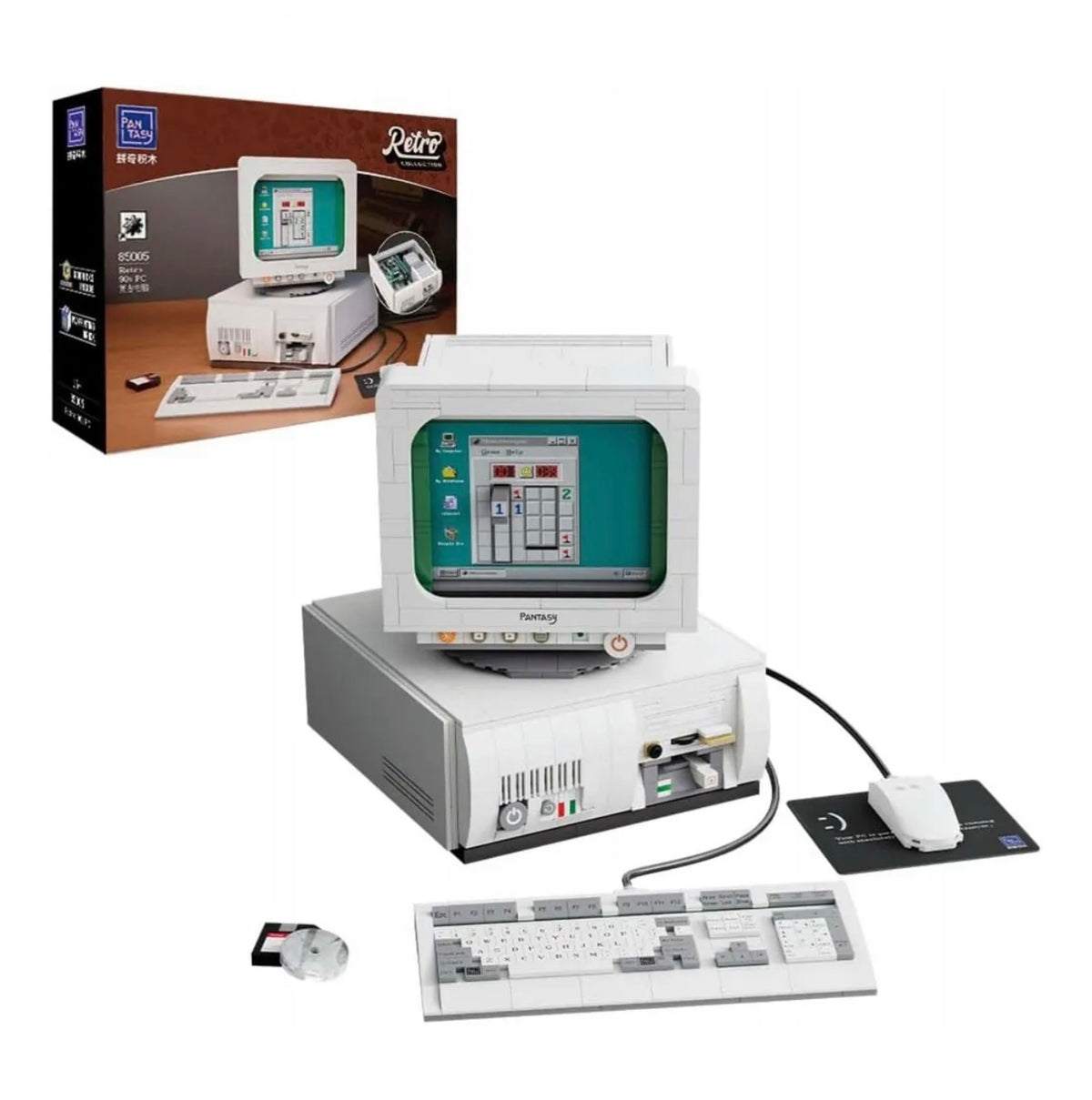PANTASY 85005 Retro 90s PC Computer Klemmbaustein-Set mit 1634 Teilen