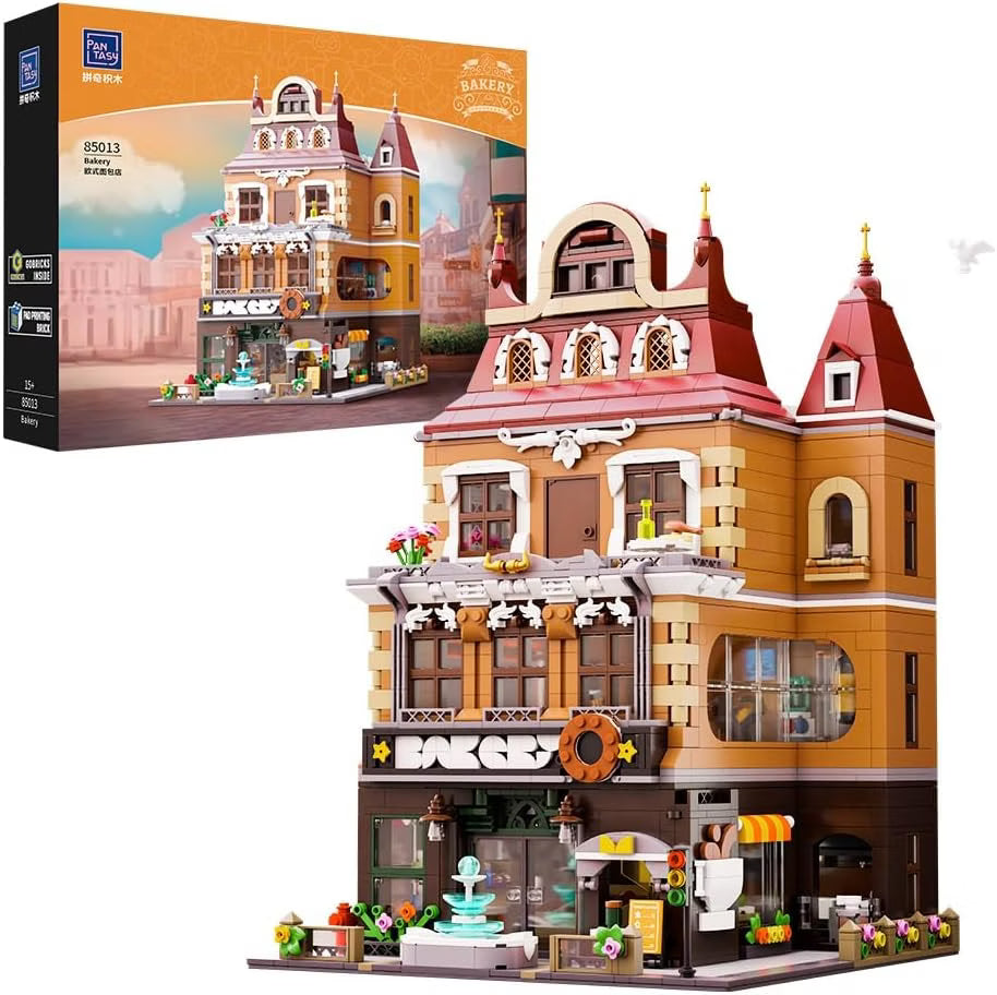 PANTASY 85013 Bakery Bäckerei Modular Building Klemmbaustein-Set mit 3087 Teilen