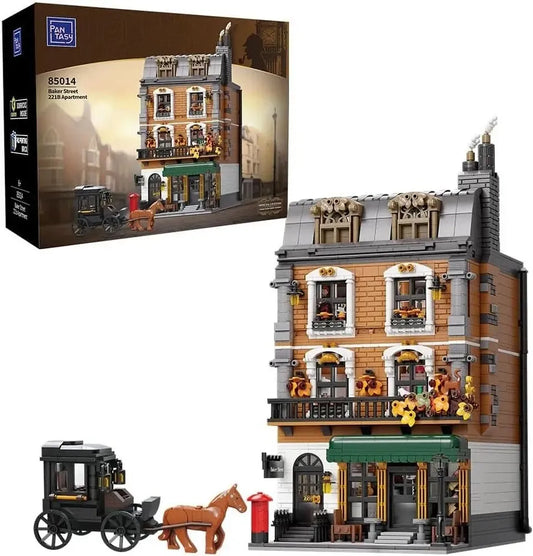 PANTASY 85014 Baker Street 221B Apartment Sherlock Holmes Klemmbaustein-Set mit 3087 Teilen